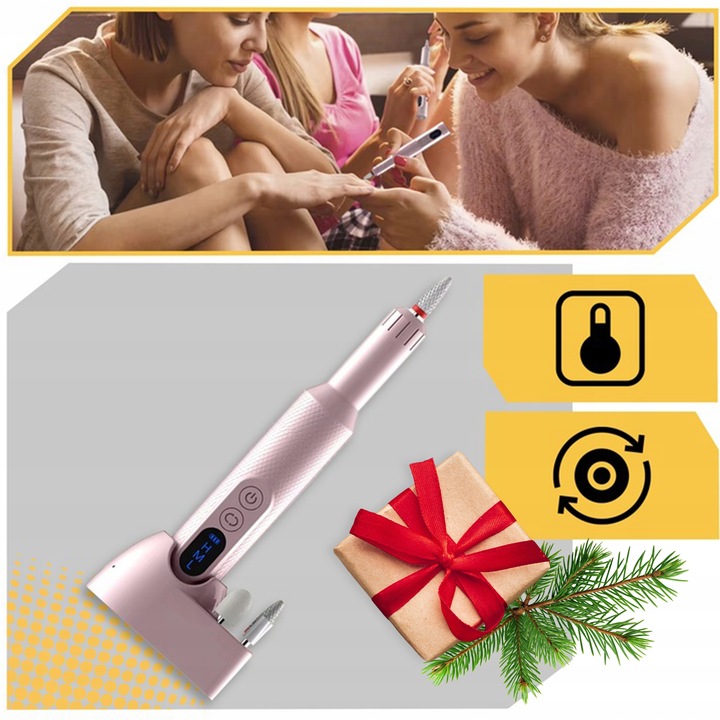 Zestaw do paznokci hybryd LAMPA UV 80W + FREZARKA profesjonalna NA PREZENT Kod producenta bezprzewodowa frezy manicure święta mocna led